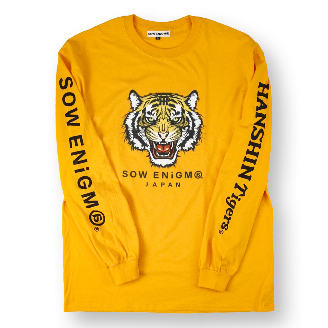 Tigers SOW ENiGM@®︎ × 阪神タイガース©︎　YELLOW　ロングＴシャツ黄色