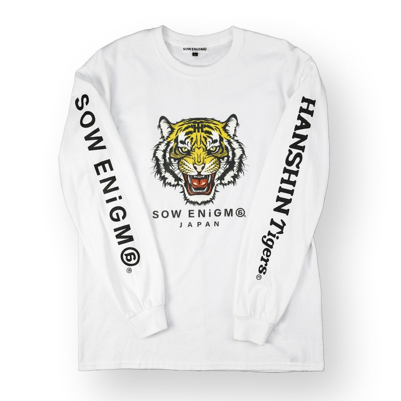 Tigers SOW ENiGM@®︎ × 阪神タイガース©︎　WHITE　ロングＴシャツ白