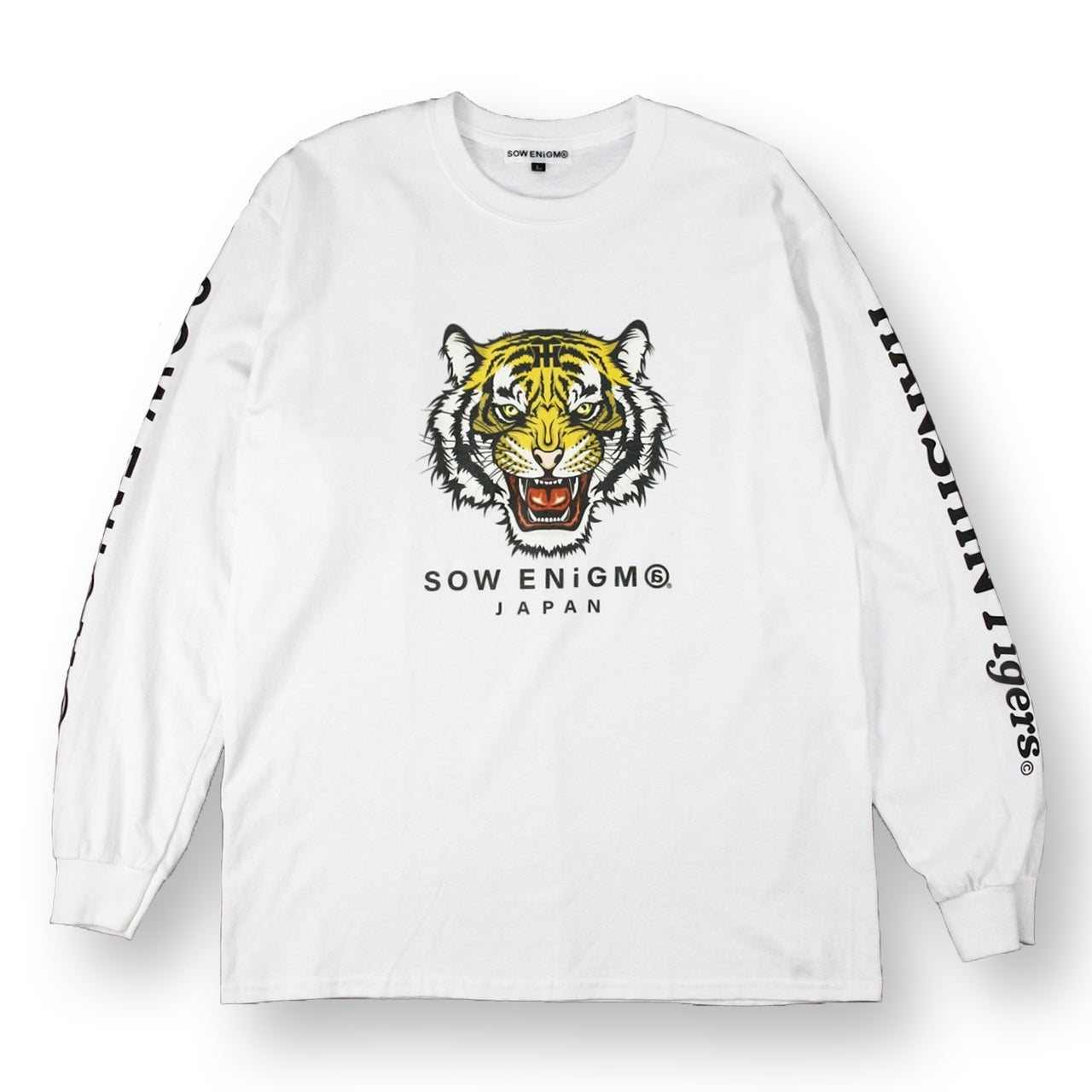 Tigers SOW ENiGM@®︎ × 阪神タイガース©︎WHITE　ロングＴシャツ白